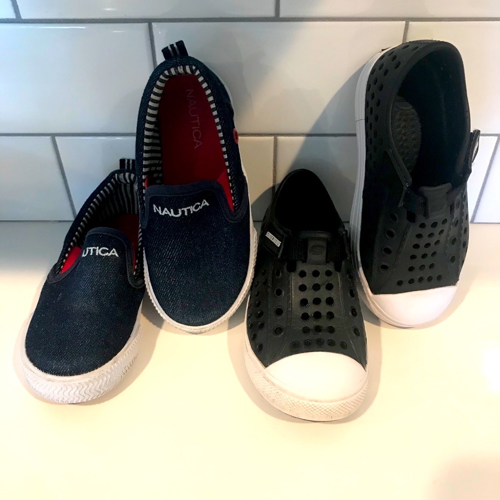 Boys shoes lot of two Nautica and Skechers